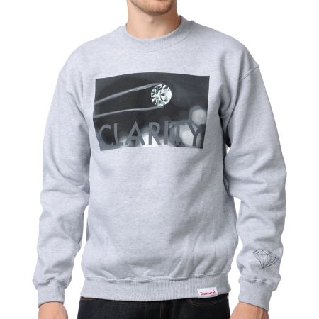 Diamond Supply Clarity Heather Grey Crew Neck Sweatshirt