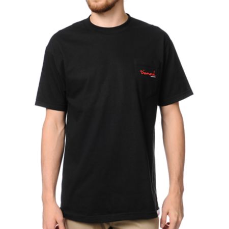 Diamond Supply OG Script Black Pocket Tee Shirt
