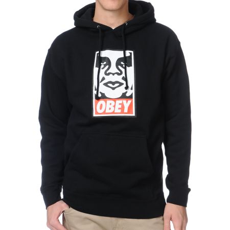 Obey OG Face Black Pullover Hoodie