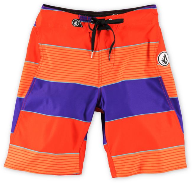 Volcom Boys Maguro Stripe Red Board Shorts
