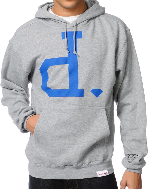 Diamond Supply Big Unpolo Heather Grey Pullover Hoodie