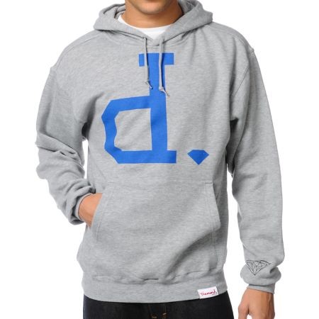 Diamond Supply Big Unpolo Heather Grey Pullover Hoodie