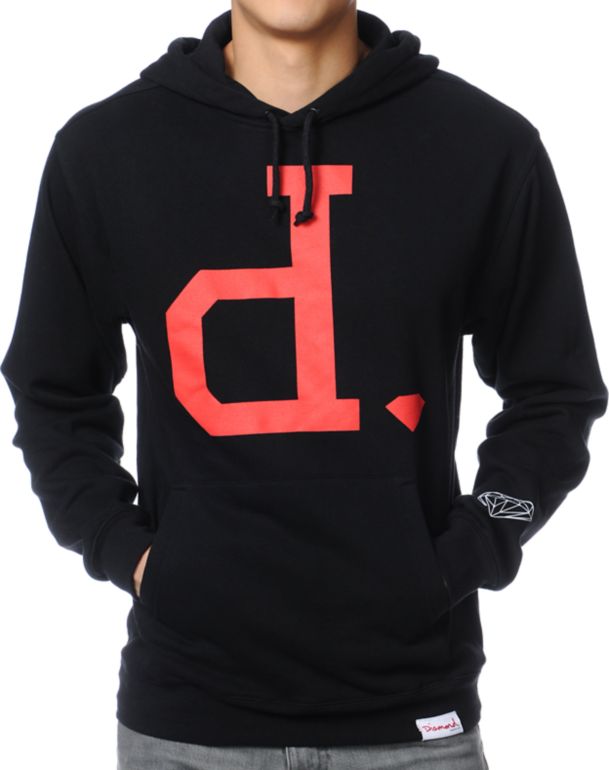 Diamond Supply Big Unpolo Black Pullover Hoodie