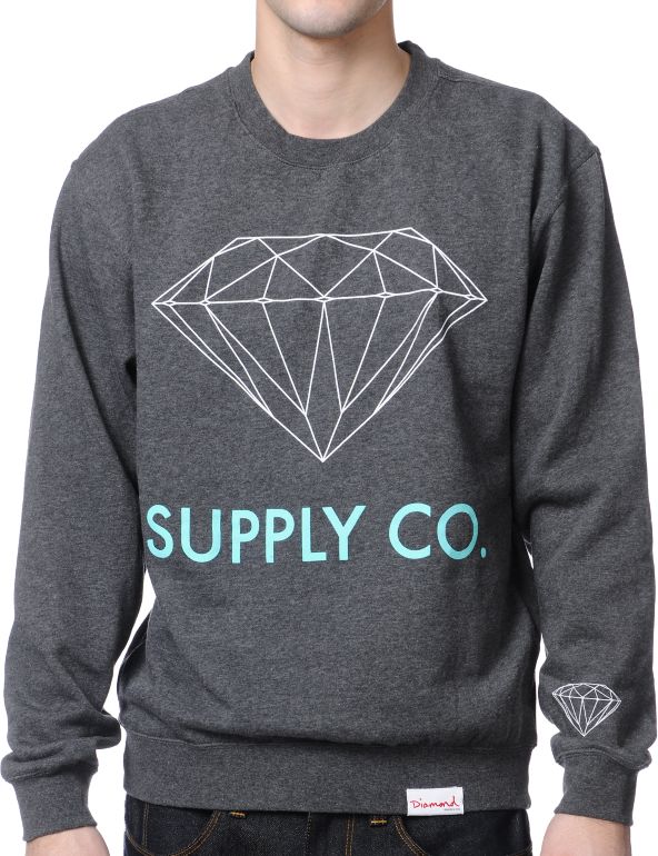 Diamond Supply Charcoal Crew Neck Sweatshirt