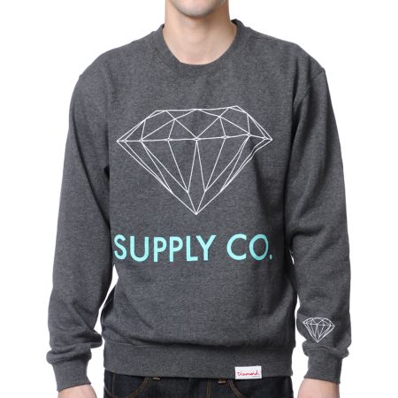 Diamond Supply Charcoal Crew Neck Sweatshirt