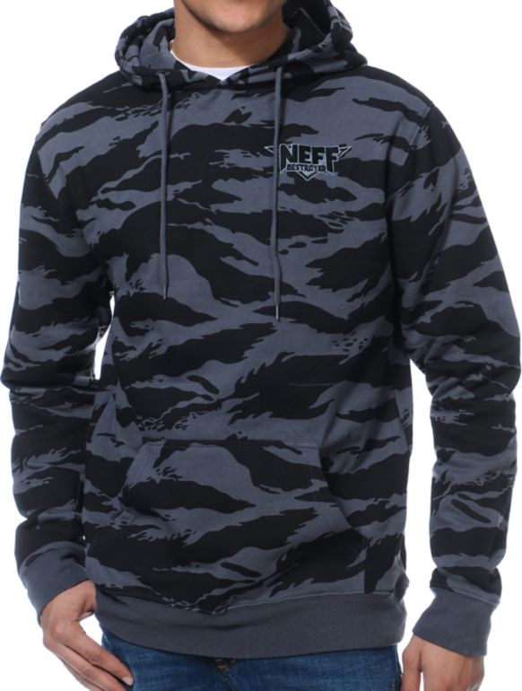 Neff Jungle Charcoal Camo Pullover Hoodie