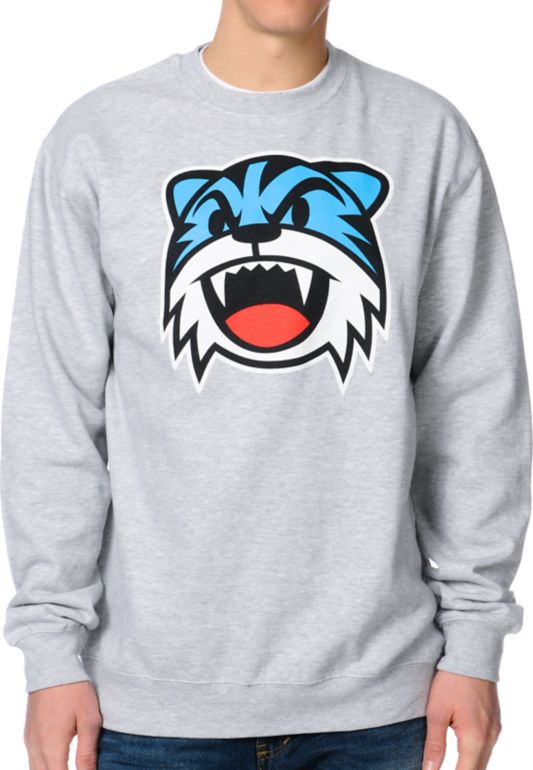 Neff Sabertooth Grey Crew Neck Sweatshirt