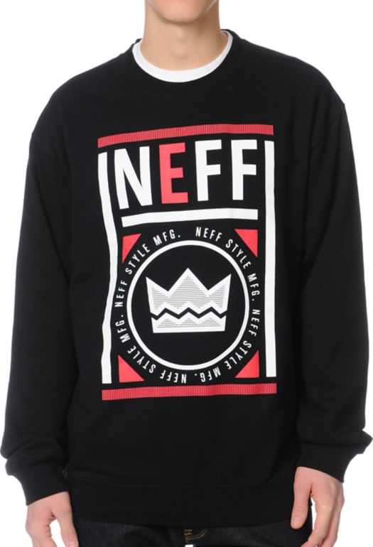 Neff Stamp Black Crew Neck Sweatshirt