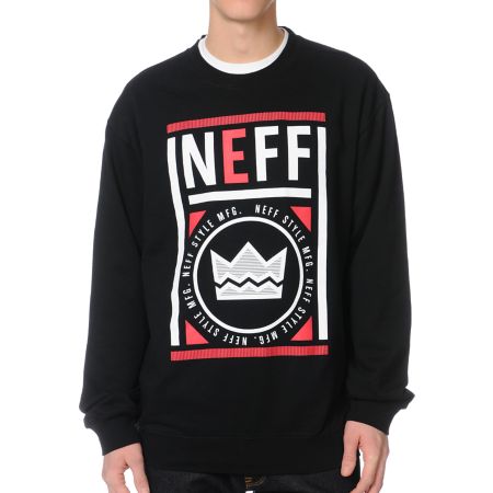 Neff Stamp Black Crew Neck Sweatshirt