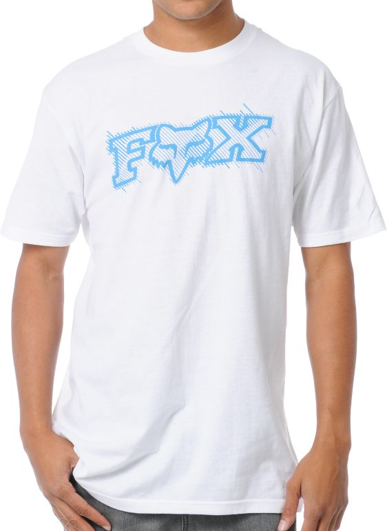 Fox Gridliner White Tee Shirt