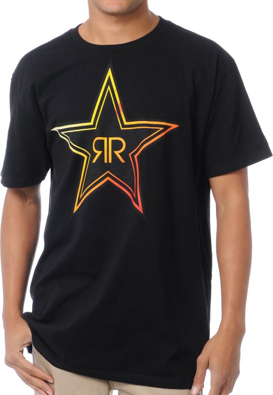 Fox x Rockstar Fades Black Tee Shirt
