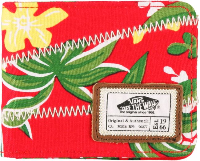 Vans Slasher Red Hawaiian Print Bifold Wallet