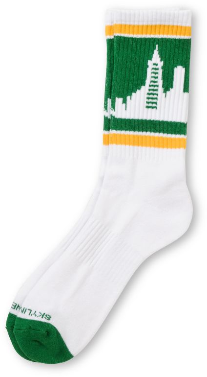 Skyline Socks San Francisco Yellow & Green Crew Socks
