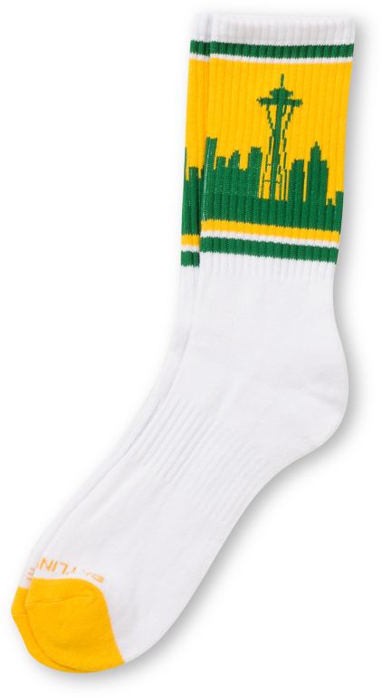 Skyline Socks Seattle Yellow & Green Crew Socks