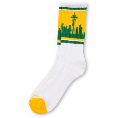Skyline Socks Seattle Yellow & Green Crew Socks