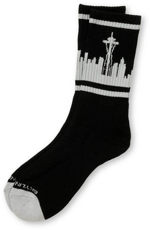 Skyline Socks Seattle Black & Grey Crew Socks