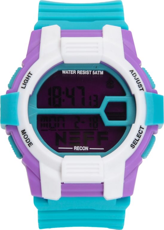 Neff Recon Teal & Purple Digital Watch