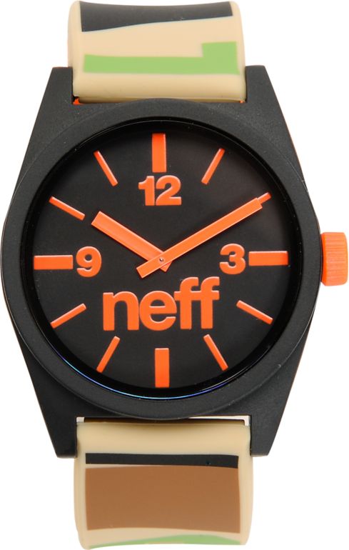 Neff Daily Camo & Orange Analog Watch