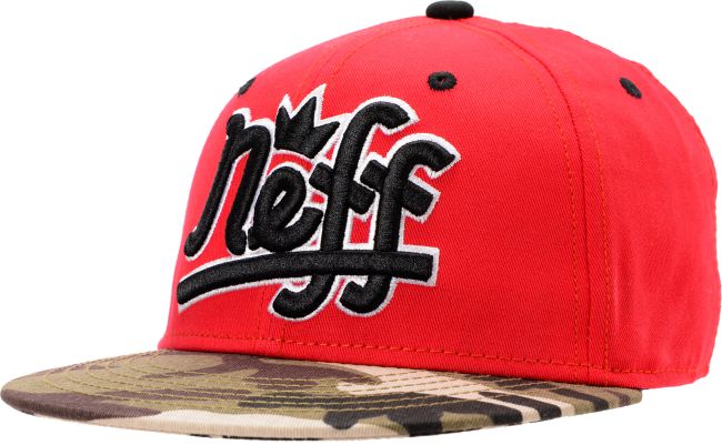 Neff Brooks Red & Camo Snapback Hat