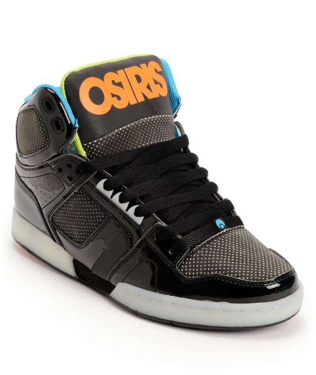 Osiris NYC 83 Black, Lime & Blue Skate Shoe