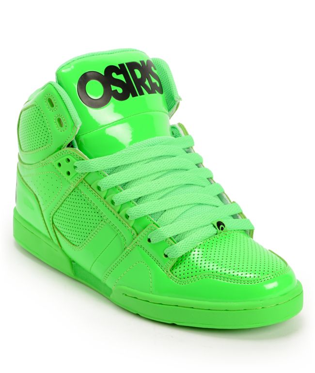 Osiris NYC 83 Green Blacklight Skate Shoes