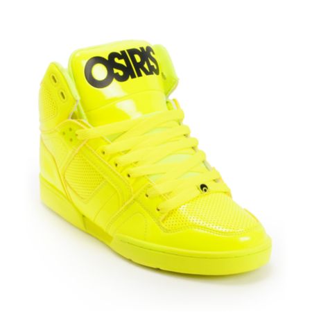 Osiris NYC 83 Yellow Blacklight Skate Shoes