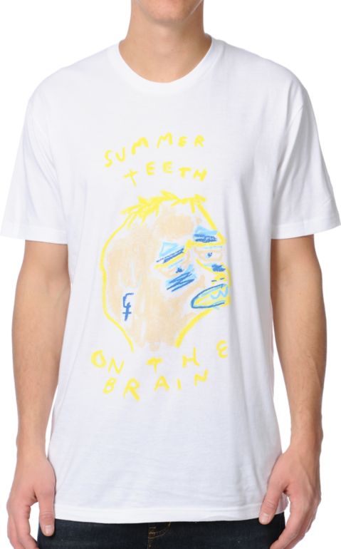 Summer Teeth On The Brain White Tee Shirt