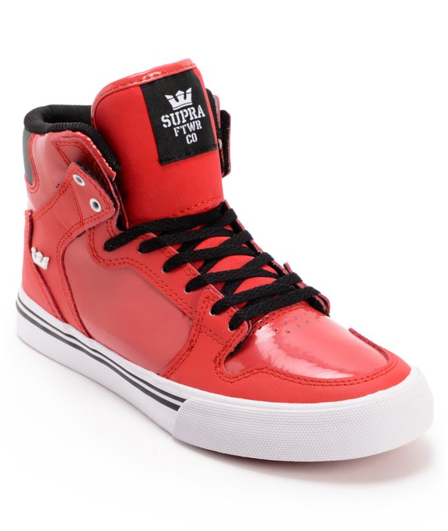 Supra Kids Vaider Red, Black, & White Shoe