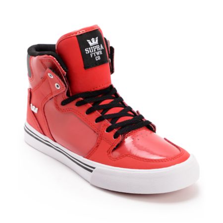 Supra Kids Vaider Red, Black, & White Shoe