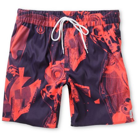 Volcom More Mental Fun Pink & Purple 17 Board Shorts
