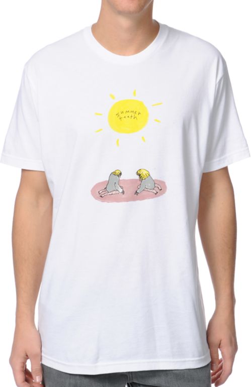 Summer Teeth Basking For It White Tee Shirt