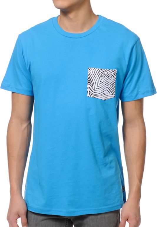 Volcom Inverted Strange Blue Pocket Tee Shirt