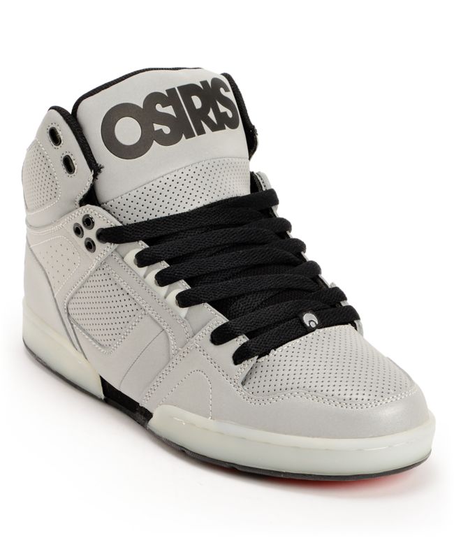 Osiris NYC 83 Silver & Black Flash Reflective Skate Shoes