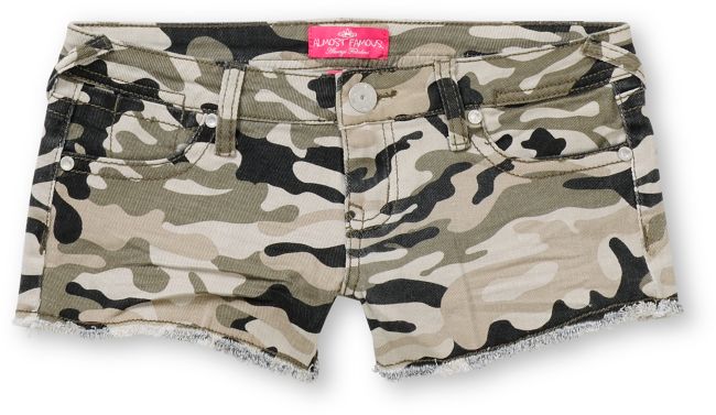Almost Famous Sherie Camo Cut Off Shorts