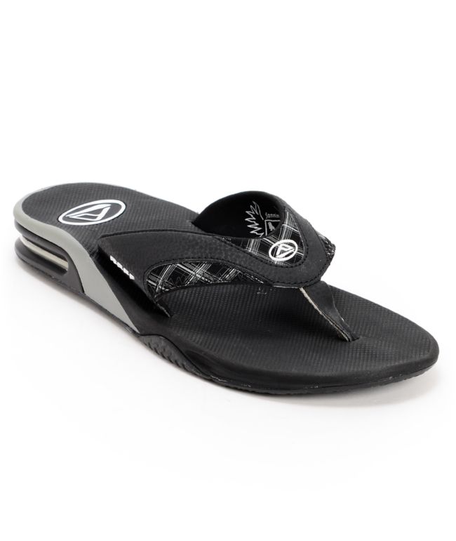 Reef Fanning Prints Black & Plaid Sandal