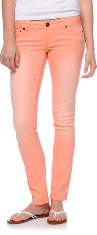 Empyre Girls Hannah Peach Cobbler Coral Skinny Jeans