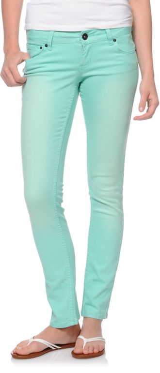 Empyre Girls Hannah Ice Green Mint Skinny Jeans