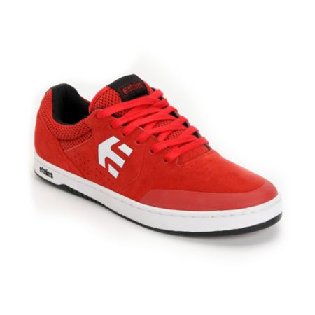 Etnies Marana Red & White Suede Skate Shoe