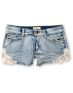 Lost Shine On Indigo & Lace Cut Off Shorts