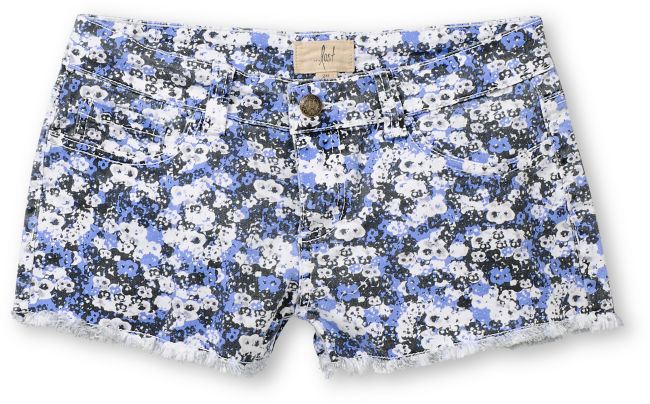 Lost Anthea Blue Floral Cut Off Shorts
