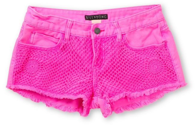 Billabong Hopeless Romantic Passport Pink Cut Off Shorts