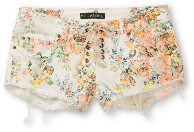 Billabong Lite Hearted White Cut Off Denim Shorts