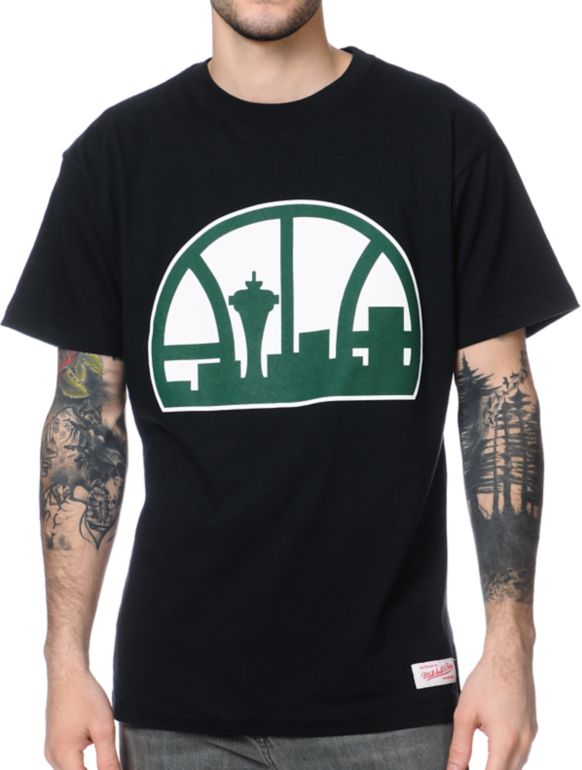 Mitchell & Ness Sonics Kamikaze Retro Black Tee Shirt