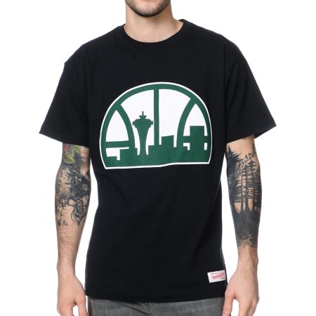 Mitchell & Ness Sonics Kamikaze Retro Black Tee Shirt