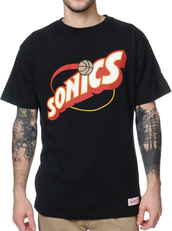 Mitchell & Ness Sonics Kamikaze Newer Black Tee Shirt