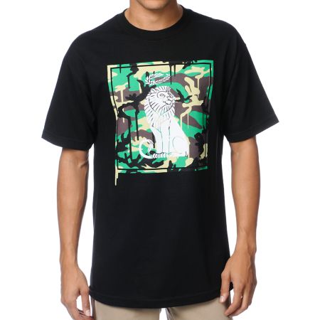 The Gro Project Camo Lion Black Tee Shirt