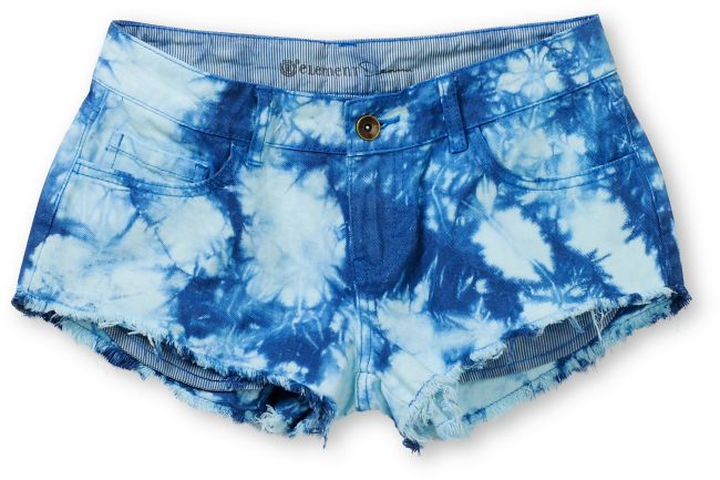 Element Descent Blue Tie Dye Cut Off Shorts