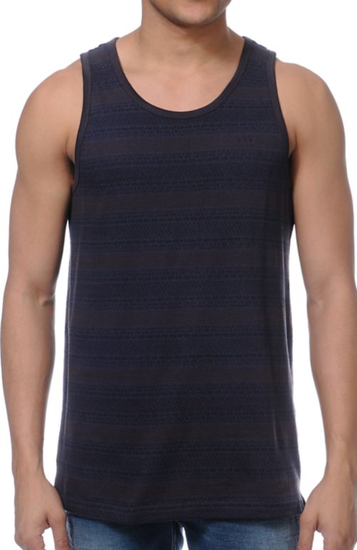 RVCA Shaman Grey Striped Tank Top
