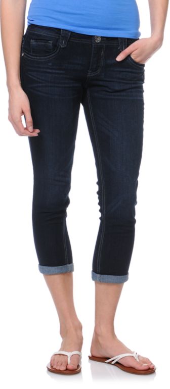 Jolt Marty Indigo Dark Wash Cropped Jeans