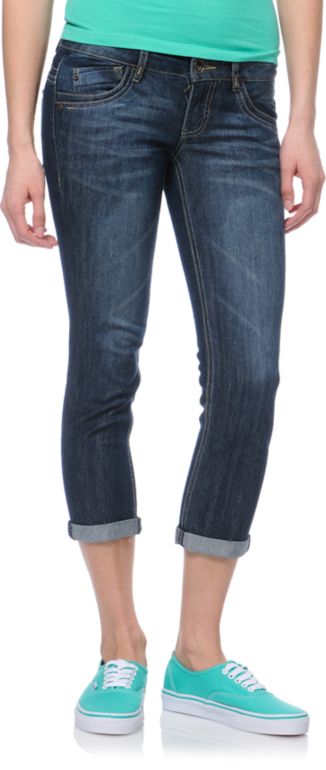 Jolt Marty Dark Wash Cropped Jeans